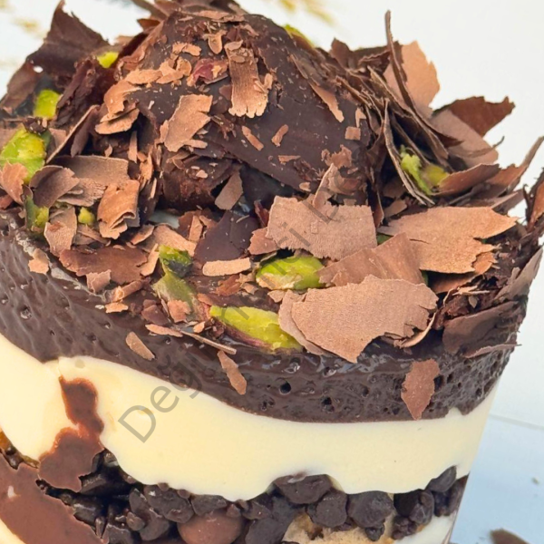 Profitrollü Fıstıklı Çikolatalı Pasta(Şeker İlavesiz ve Glutensiz)