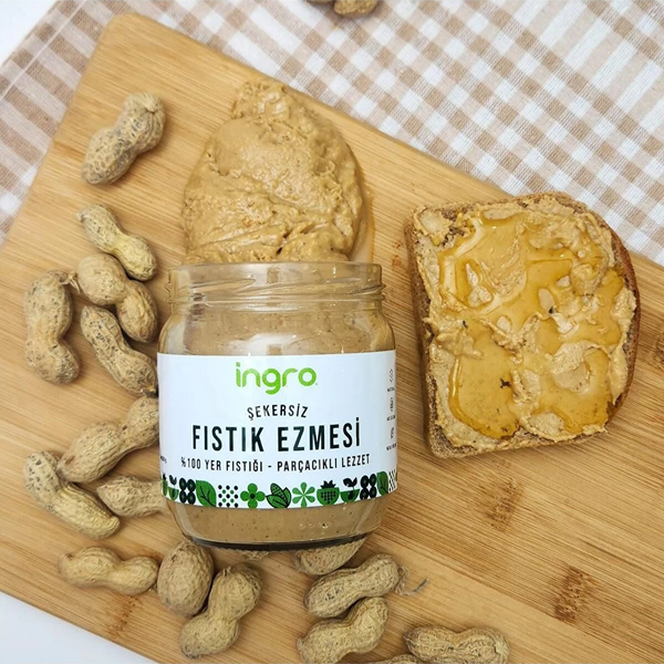 Yerli Fıstık Ezmesi(Parçacıklı Lezzet)(Glütensiz, Vegan, Şeker İlavesiz)