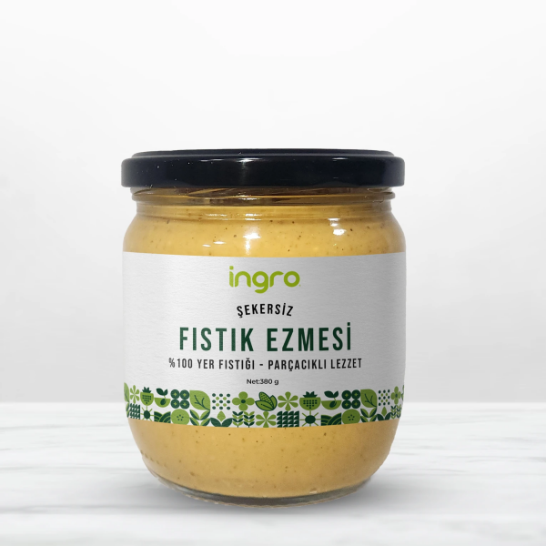 Yerli Fıstık Ezmesi(Parçacıklı Lezzet)(Glütensiz, Vegan, Şeker İlavesiz)