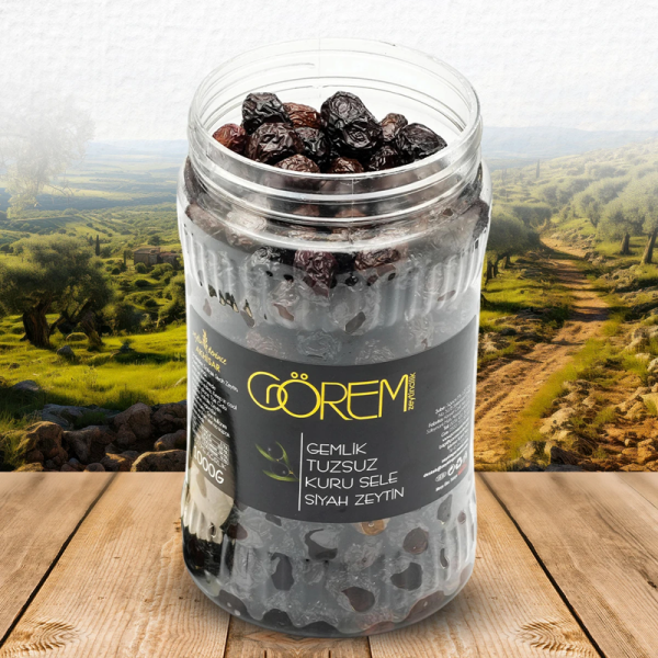 Ege'den Tuzsuz Gemlik Cins Kuru Sele Siyah Zeytin