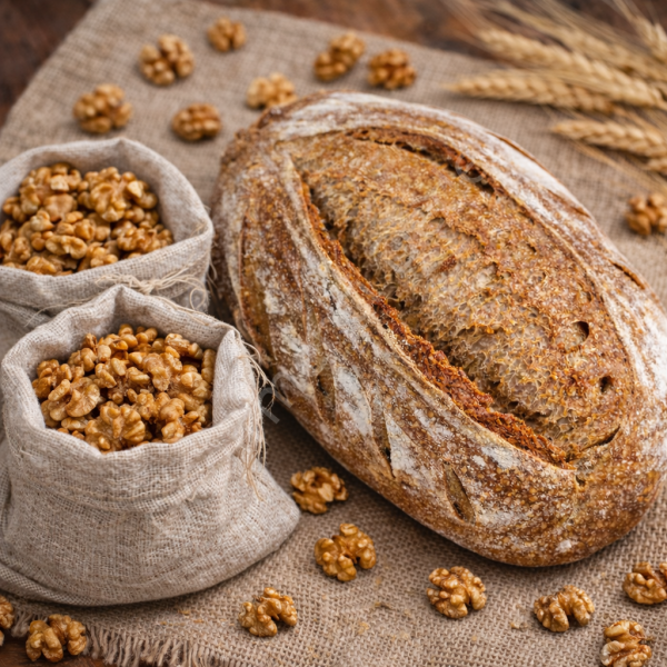Ekşi Mayalı Cevizli Tam Buğday Ekmeği