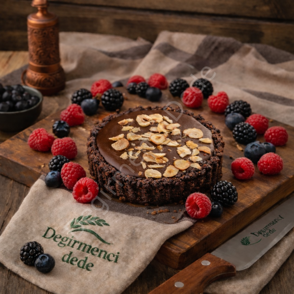 Orman Meyveli Çikolatalı Tart (Glütensiz ve Şeker İlavesiz)
