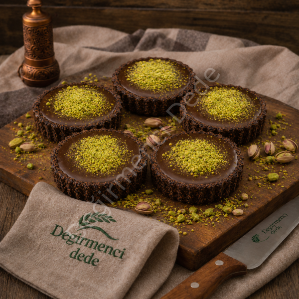 Antep Fıstıklı Çikolatalı Tart(Glütensiz ve Şeker İlavesiz)(5 Al 4 Öde)
