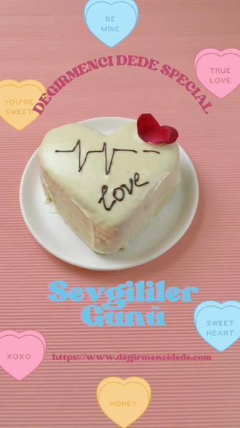 Badem Sütlü Meyveli KALP Pasta(Glutensiz, laktozsuz ve Şeker İlavesiz)