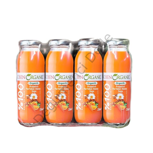 Benorganic Propolis Portakal Havuç Suyu 1 Koli(12 Adet)