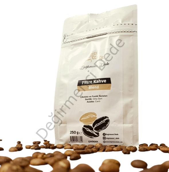 Çekirdek Kahve Blend (Öğütülmemiş)(Etiyopya %50, Kolombiya %30,Peru %20) 250g