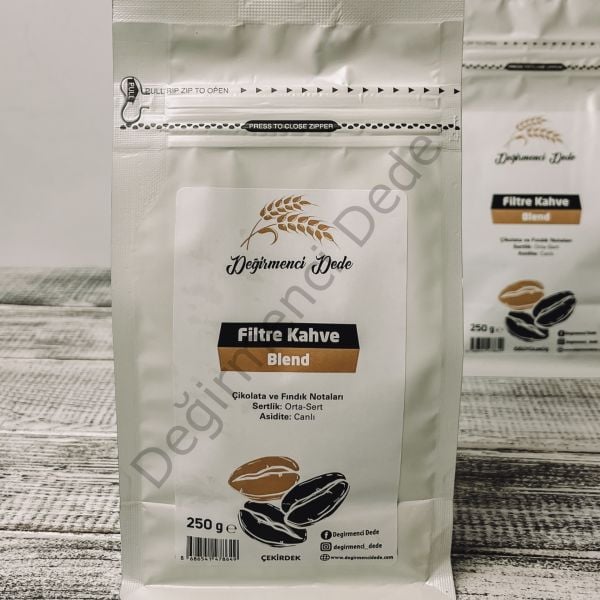 Çekirdek Kahve Blend (Öğütülmemiş)(Etiyopya %50, Kolombiya %30,Peru %20) 250g