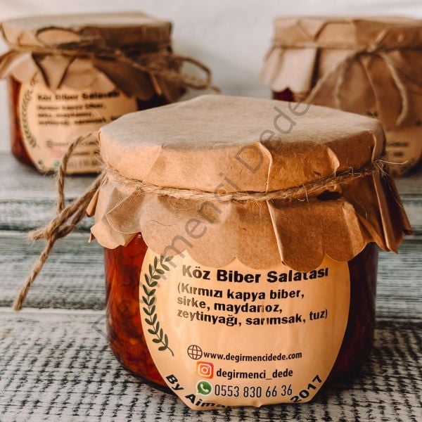 Ev Yapımı Közlenmiş Kırmızı Biber Salatası(Katkısız)