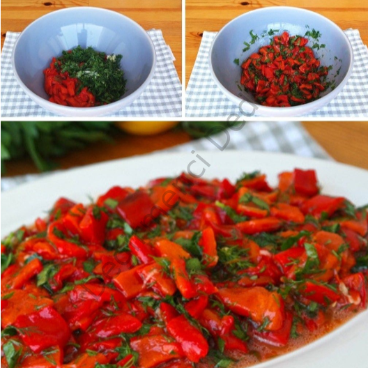 Ev Yapımı Közlenmiş Kırmızı Biber Salatası(Katkısız)