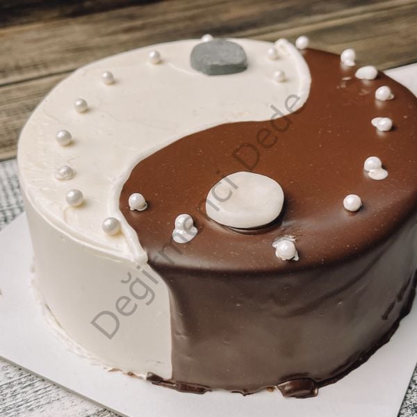 Yin Yang Pasta(Meyveli ve Çikolatalı) (Şeker İlavesiz ve Glütensiz) 12 kişilik