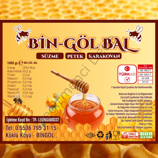 Bingöl Balı (Analizli ve Sertifikalı)
